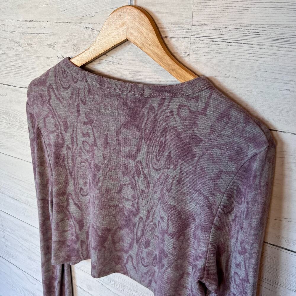 EleVen by Venus Williams Top Womens Size Small Purple and Gray Marbled Cropped - Picture 15 of 16